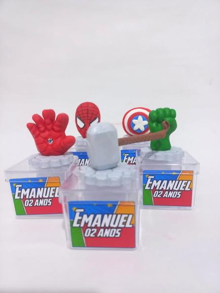 10 Unidades Caixinhas Acrílica com Biscuit Vingadores