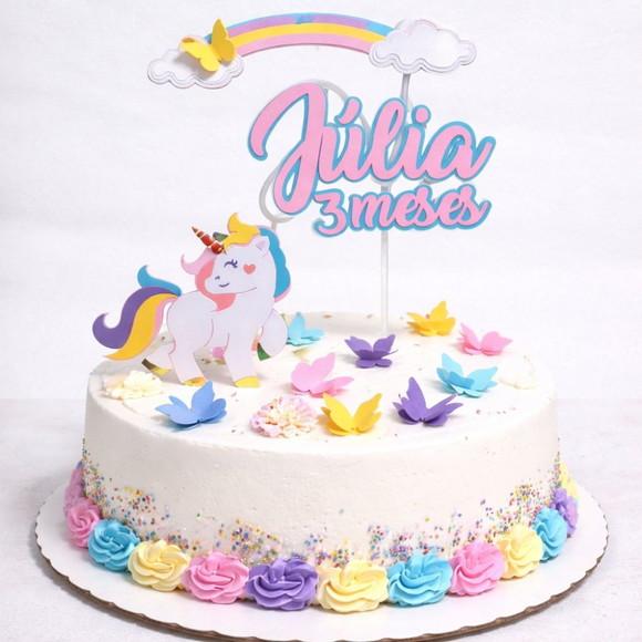 Topo de Bolo Unicornio