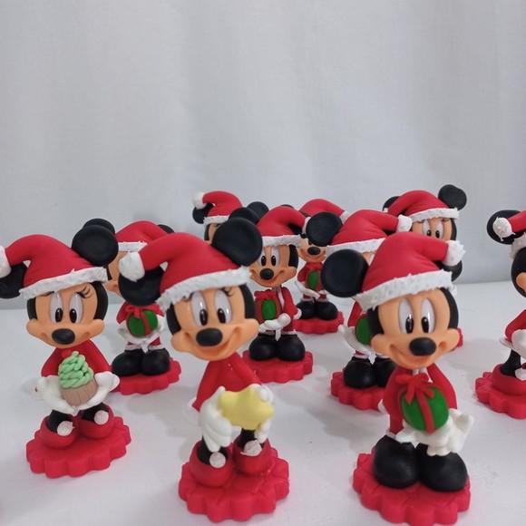 05 Apliques de Biscuit Minnie e Mickey Noel Natal