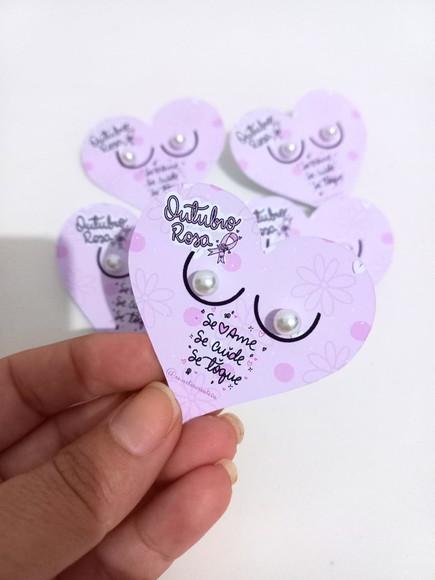 50 Unidades Tag com Brinco Outubro Rosa