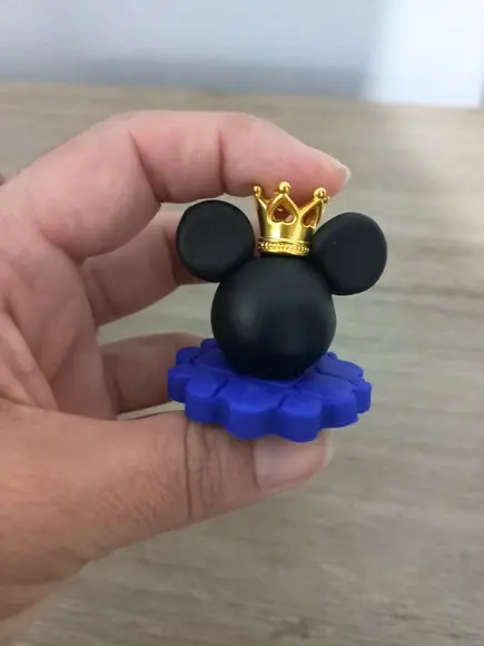 10 Aplique Cabeça Mickey Realeza em Biscuit