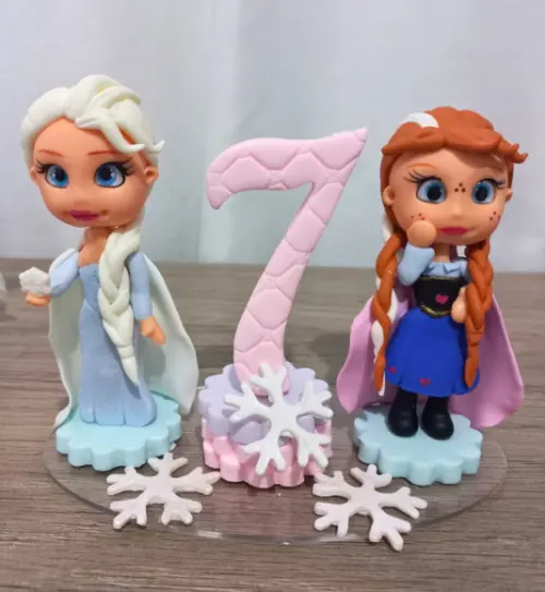 Topo de Bolo Vela Biscuit Frozen