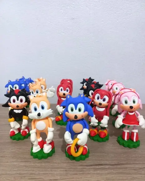 10 Unidades Aplique Turma Sonic em Biscuit