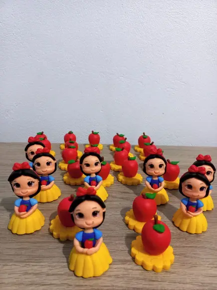 05 Unidades Aplique Branca de Neve Cute em Biscuit