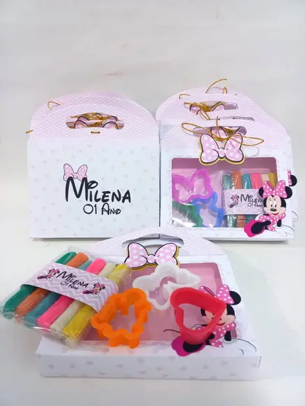 10 Unid Maleta Personalizada Minnie com Massinha de Modelar