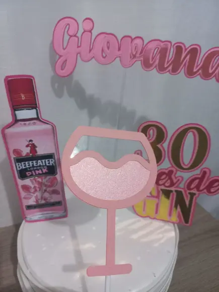 Topo de Bolo Gin Pink