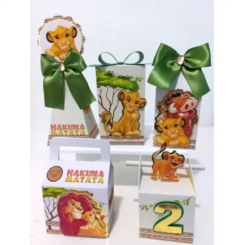 Kit 10 Caixinhas - Lembrancinhas Rei Leão - Personalizadas