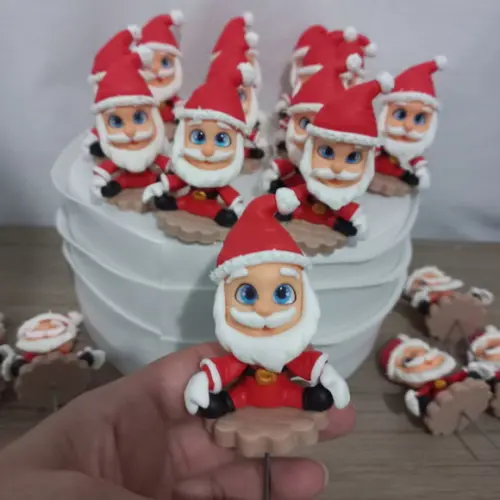 10 Unidades Enfeite Cuia Biscuit Papai Noel