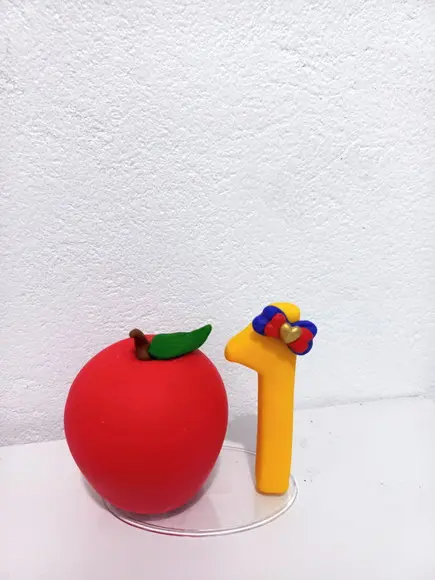 Topo de Bolo Vela - Maça Branca de Neve