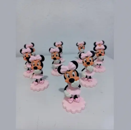 10 Unidades Aplique Minnie Rosa em Biscuit