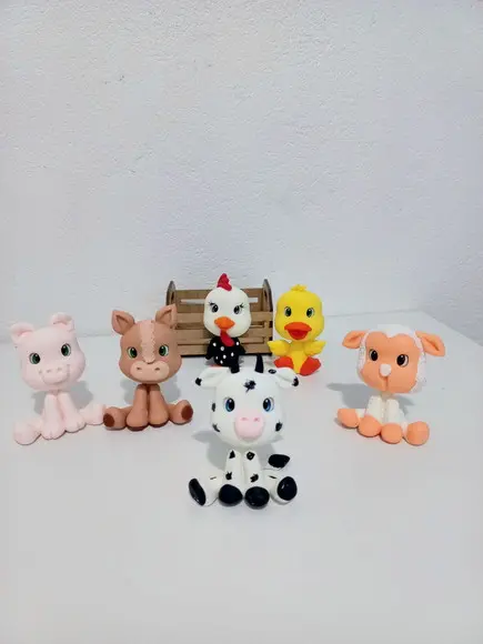 05 Unidades Bichinhos Fazendinha em Biscuit