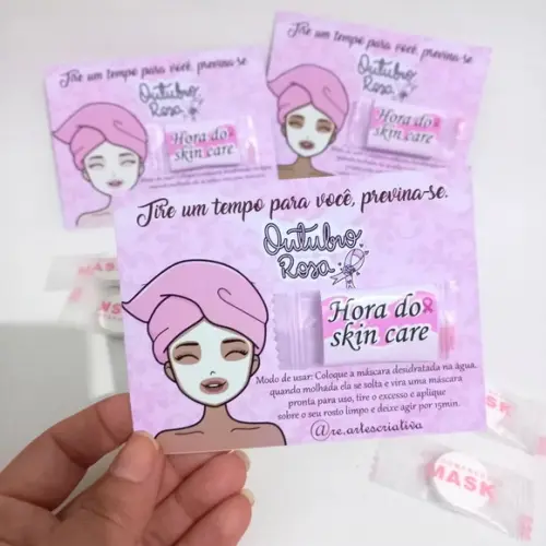 100 Cards Skin Care Mimo Outubro Rosa