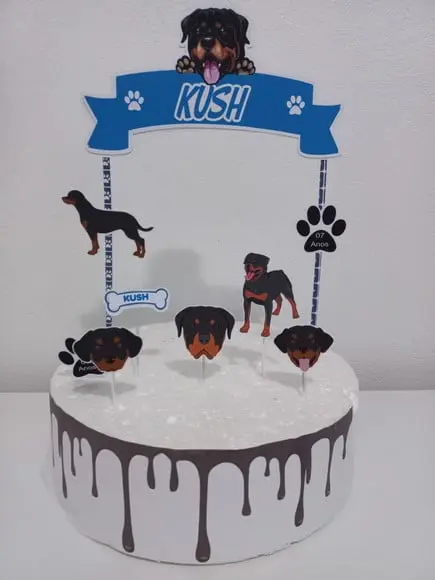 Topo de Bolo -cachorro Rottweiler