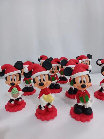 10 Apliques de Biscuit Minnie e Mickey Noel Natal