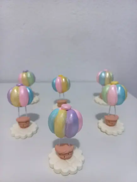 05 Unidades Aplique em Biscuit Balão de Ar