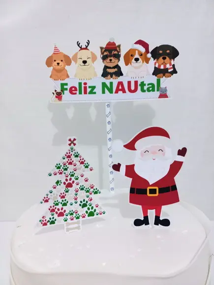 Topo de Bolo Natal Pet
