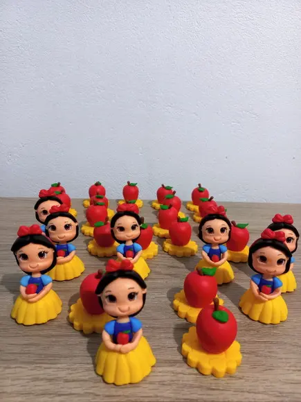 10 Unidades Aplique Branca de Neve Cute em Biscuit