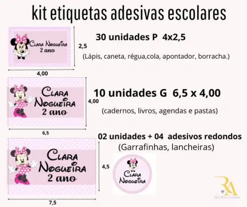 Kit Etiqueta Escolar 60 Unidades