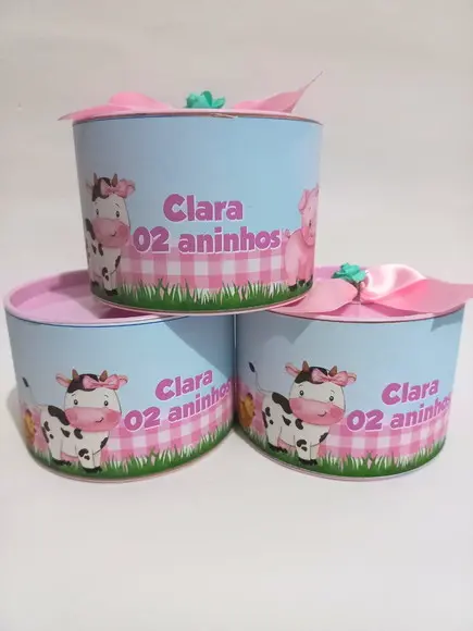 10 Tubo Latas Personalizadas Fazendinha
