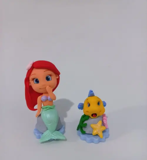 05 Unidades Aplique em Biscuit Ariel e Linguado