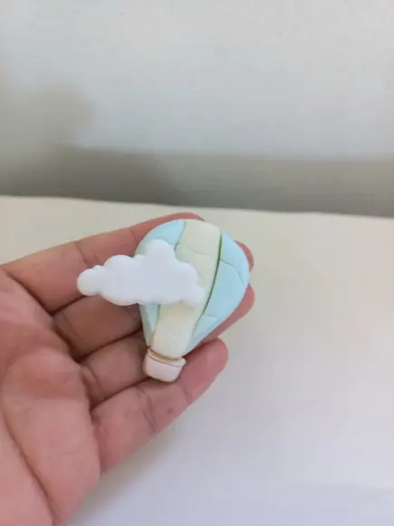 10 Unidades Aplique em Biscuit Balão de Ar Reto