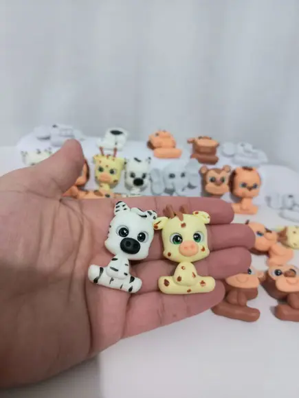 10 Aplique de Biscuit Safari Pequeno para Laço
