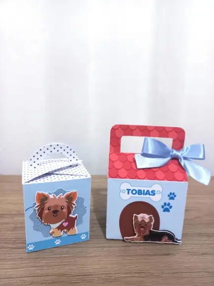10 Caixinhas Personalizadas Cachorrinho Yorkshire