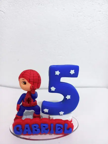 Topo de Bolo em Biscuit Homem Aranha