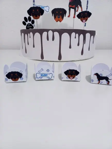 Forminha para Brigadeiro Personalizada Cachorro Rottweiler