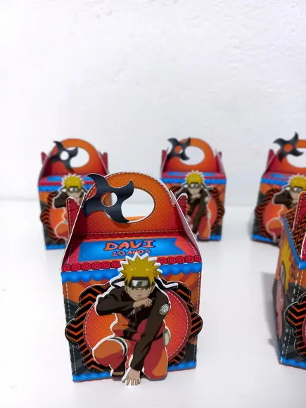 10 Unid Caixa Cubo Naruto com Apliques