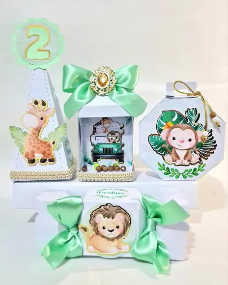 Kit Personalizados Safari Luxo 10 Peças