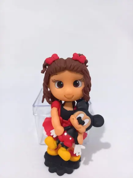 10 Unidades Menina com Mickey em Biscuit