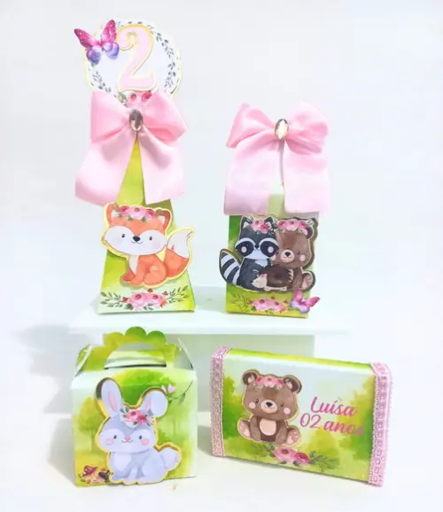 Kit Lembrancinhas Personalizadas - Bosque Encantado 10 Peças