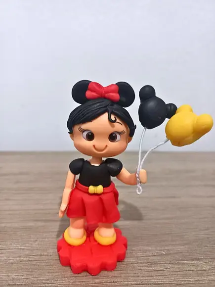 05 Unidades Menina Minnie em Biscuit