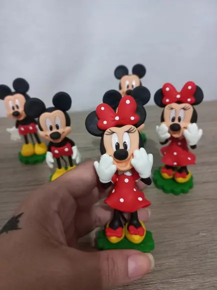 05 Unidades Aplique Mickey e Minnie 9cm