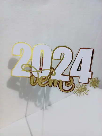 Topo de Bolo Ano Novo 2024