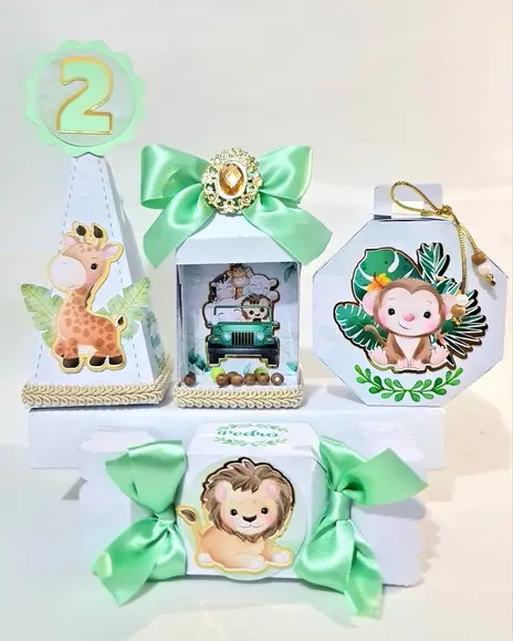 Kit Personalizados Safari Luxo 20 Peças