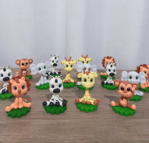 05 Apliques bichinhos safari em biscuit