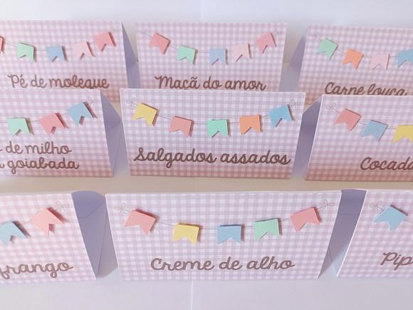 Plaquinhas Comida Junina - Candy Colors