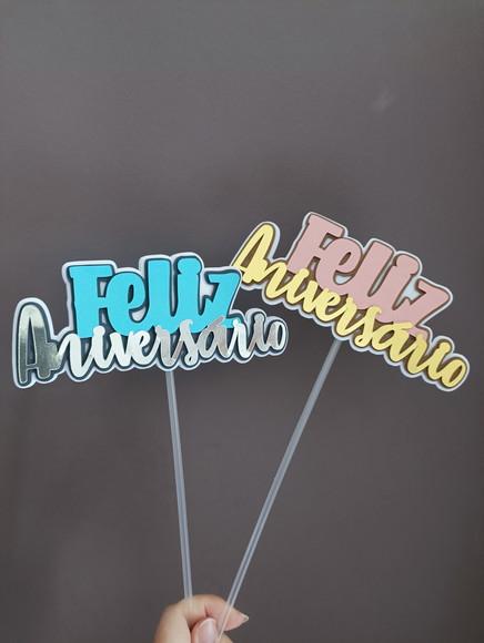 Topo de Bolo Feliz Aniversário