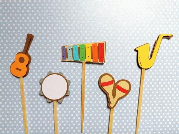 Topper para Docinhos - Instrumentos Musicais