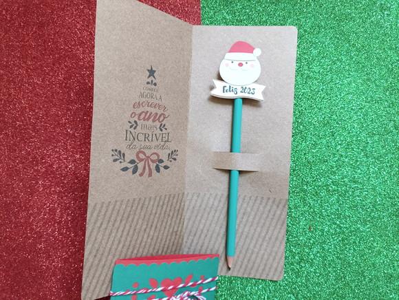 Lembracinha de Natal - Lápis com Ponteira e Card