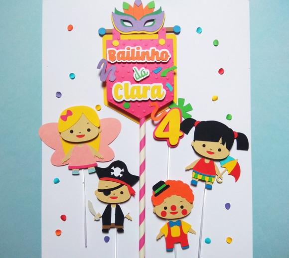 Topo de bolo - Bloquinho de carnaval