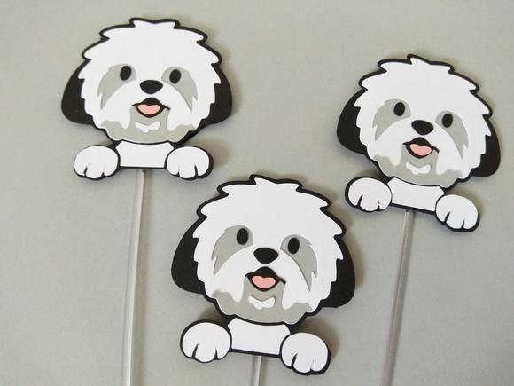 Topper para docinhos - Cachorro Shitzu