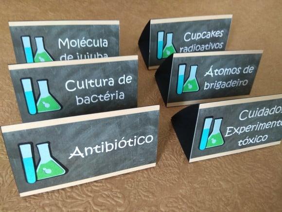 Plaquinhas para Comida - Cientista