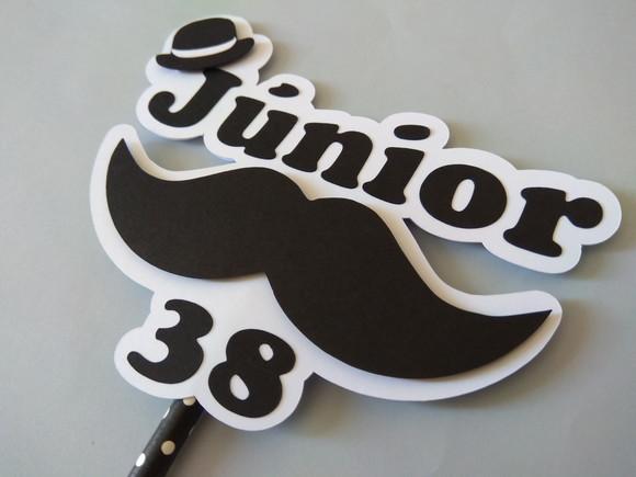 Topo de bolo - Bigode Mustache