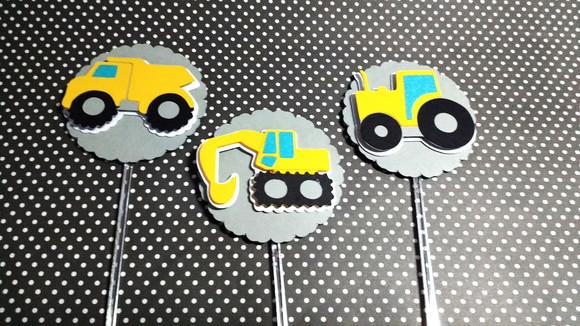 Topper cupcake - Festa construtor