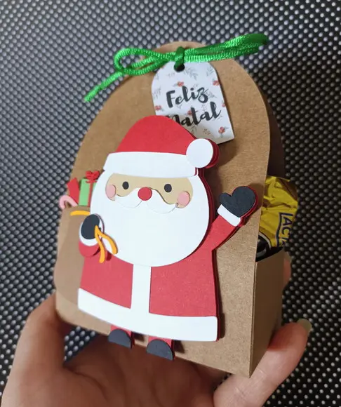 Mini Sacolinha com Bombons - Papai Noel