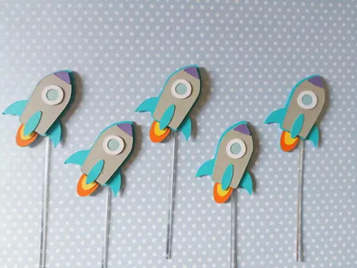Toppers Foguetes - Festa Astronauta