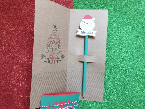 Lembracinha de Natal - Lápis com Ponteira e Card